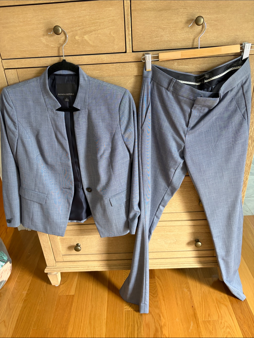 Nwot Banana Republic Blue Women's Logan Two-Piece Suit - Blazer & Trousers